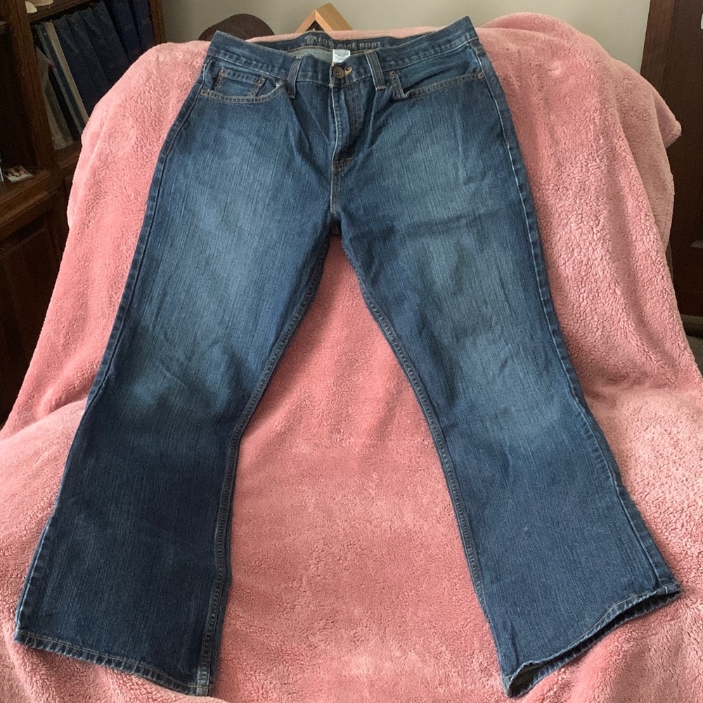 Route 66 Mens Low Rise Boot Cut Dark Denim Jeans